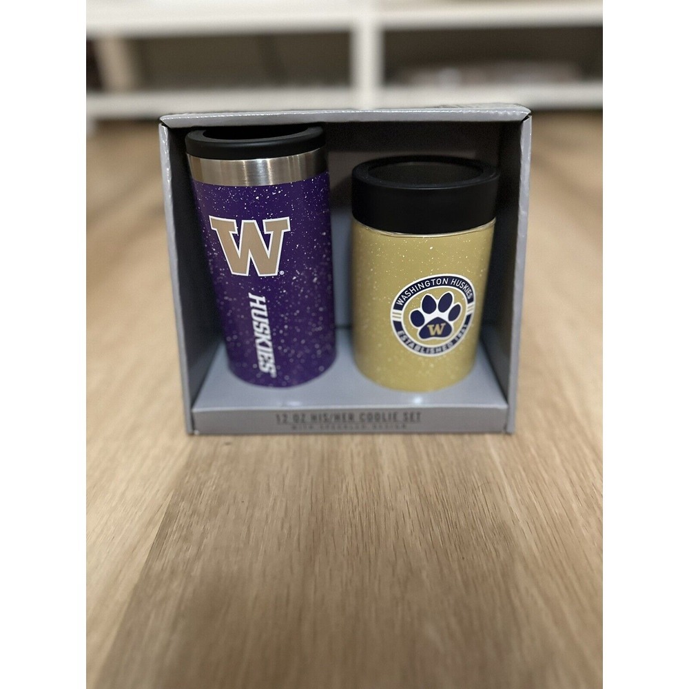 The Memory Company Washington Huskies His And Hers 12oz Coolie Set - Picture 2 of 5